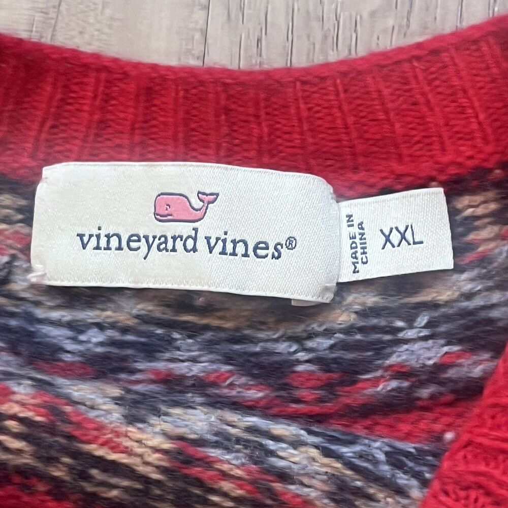 Vineyard Vines Womens XXL Fair Isle Sweater Pullover Wool Blend Crewneck - Picture 3 of 7